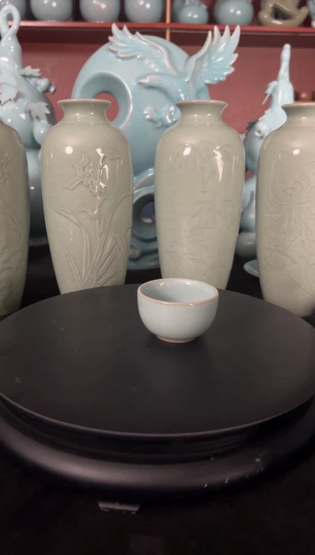 杯L*天青釉水小罗汉杯