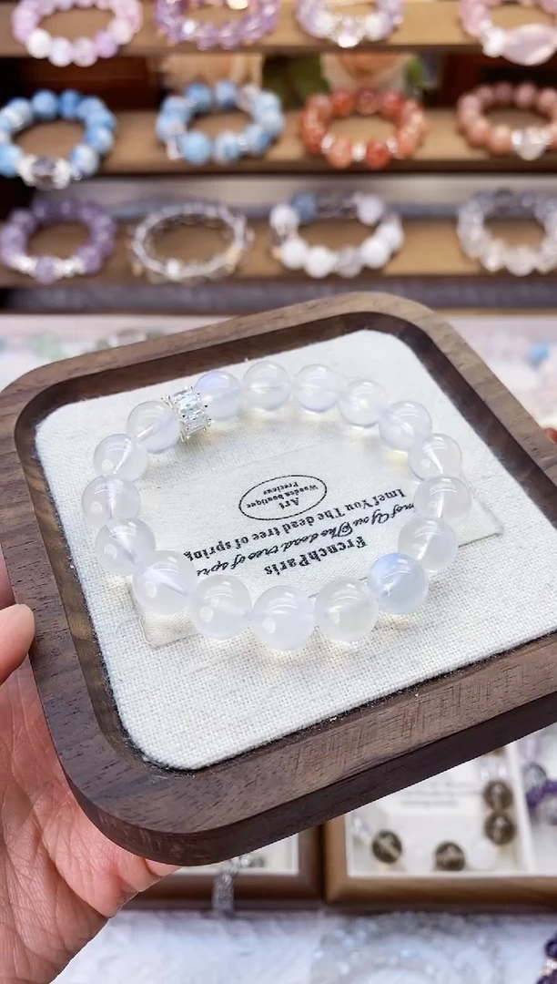 水晶手串合金蓝月光手串