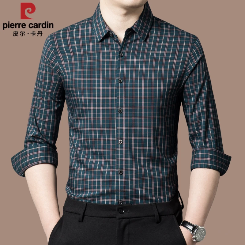 【国际大牌皮尔卡丹】高档轻奢男士衬衣春秋季上衣商务休闲长袖衬衫