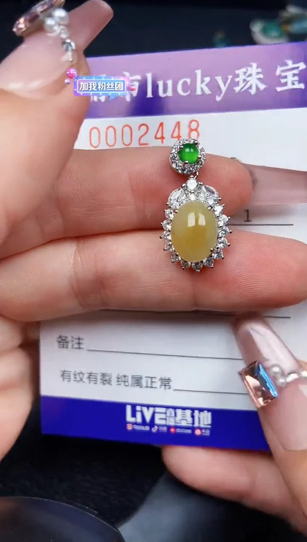 翡翠银S925镶嵌颈饰2448