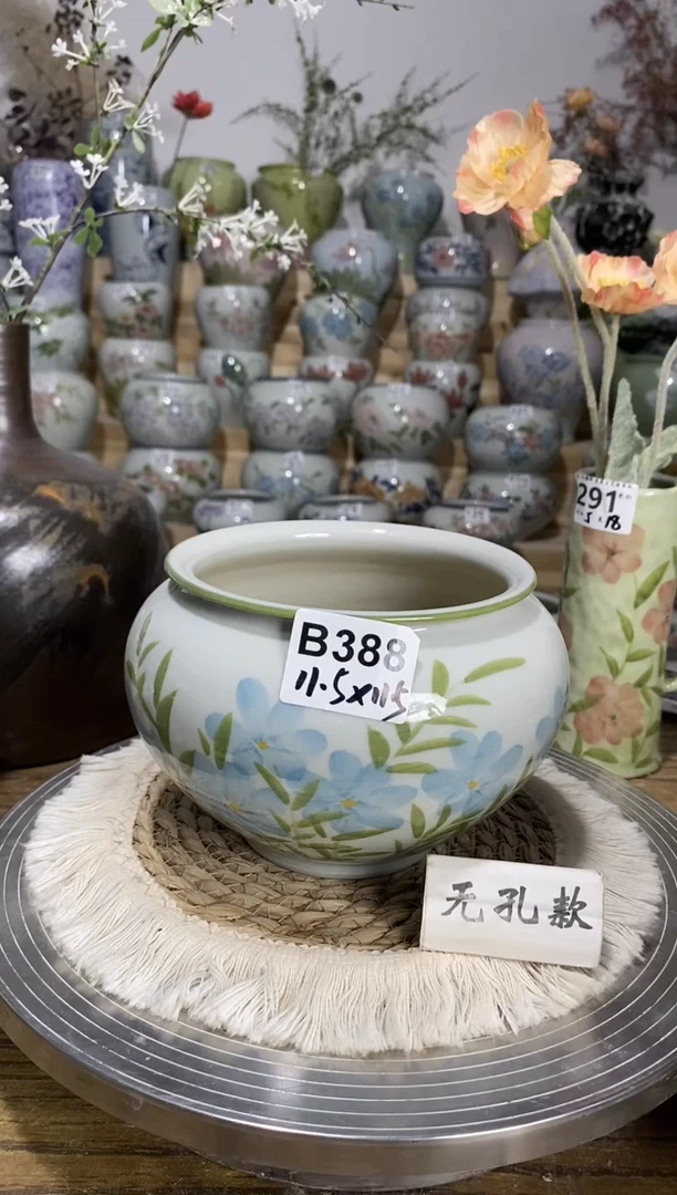 景德镇瓷韵手绘陶瓷花盆   B388