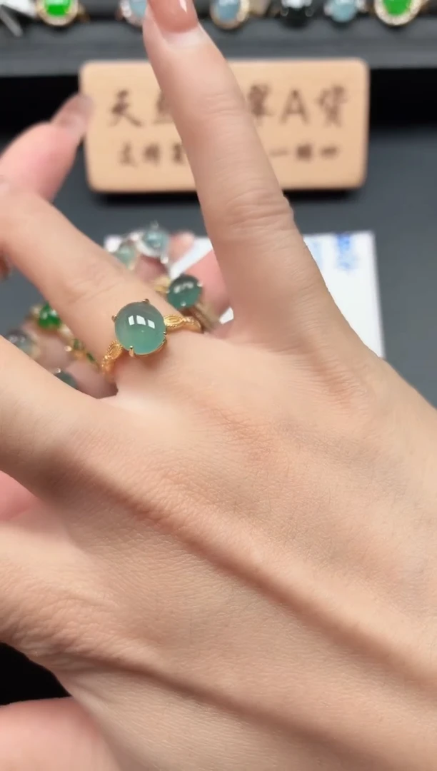 银S925镶嵌戒指翡翠11