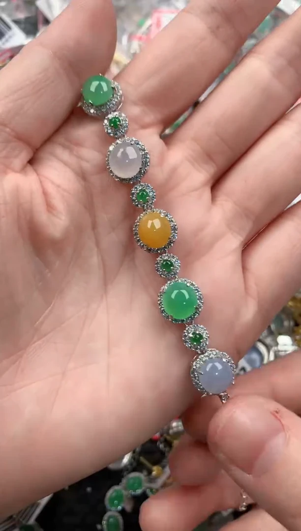 银S925镶嵌戒指翡翠3333----7