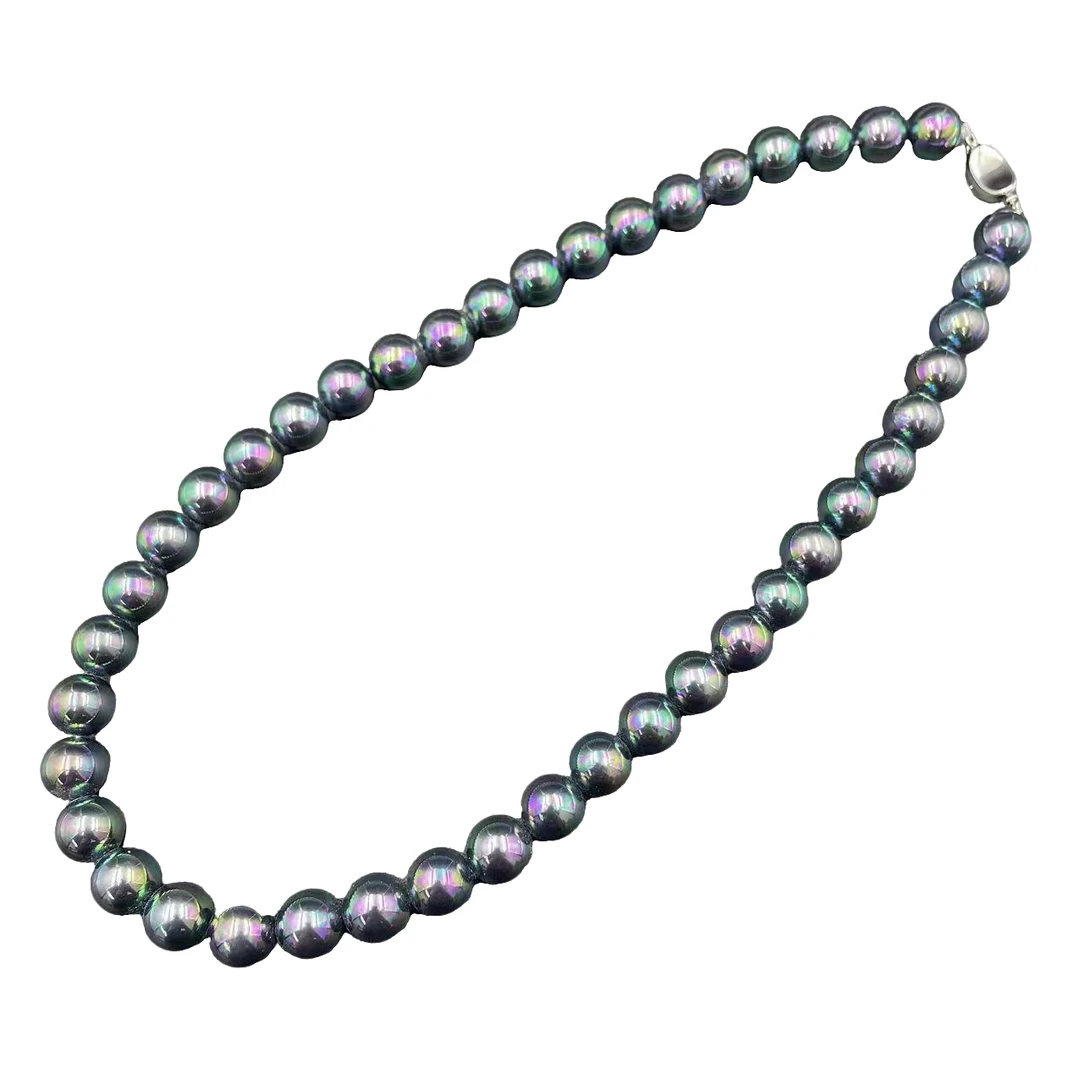 高定珠宝轻奢时尚款炫彩炫光贝珠妈妈链项链-x465