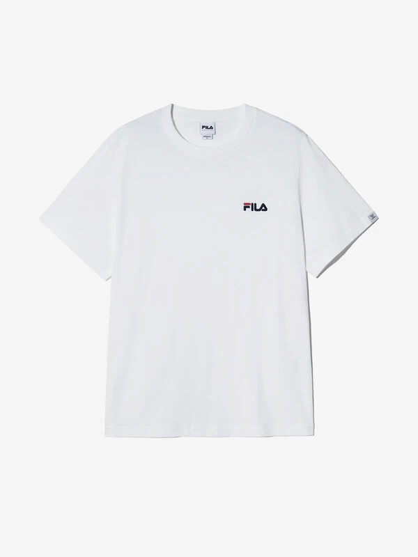 Fila/斐乐韩版刺绣小标基础男女同款圆领短袖