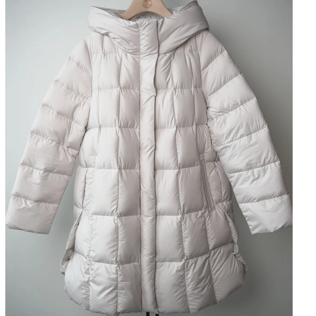 布伊轨道时尚个性中长款连帽羽绒服WY2865