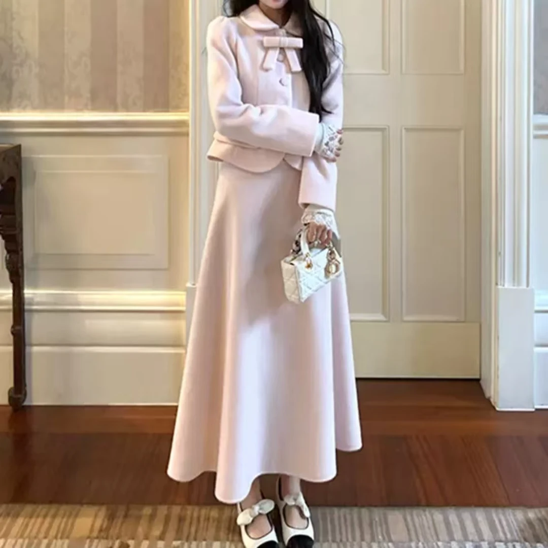 厚款女秋冬冬季儿童森系针织套装毛衣加绒上衣衬衫