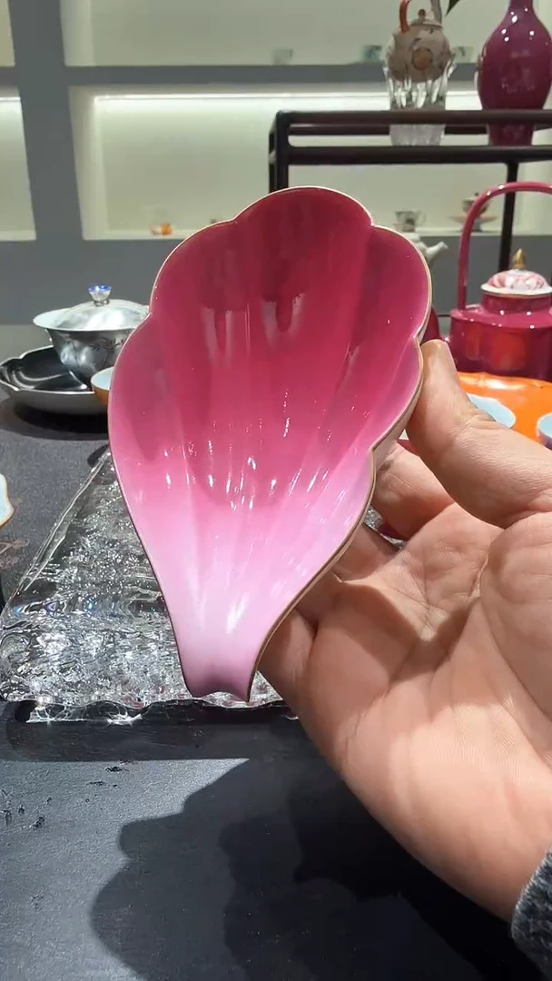 【闪购商品】渐变胭脂红陶瓷茶则