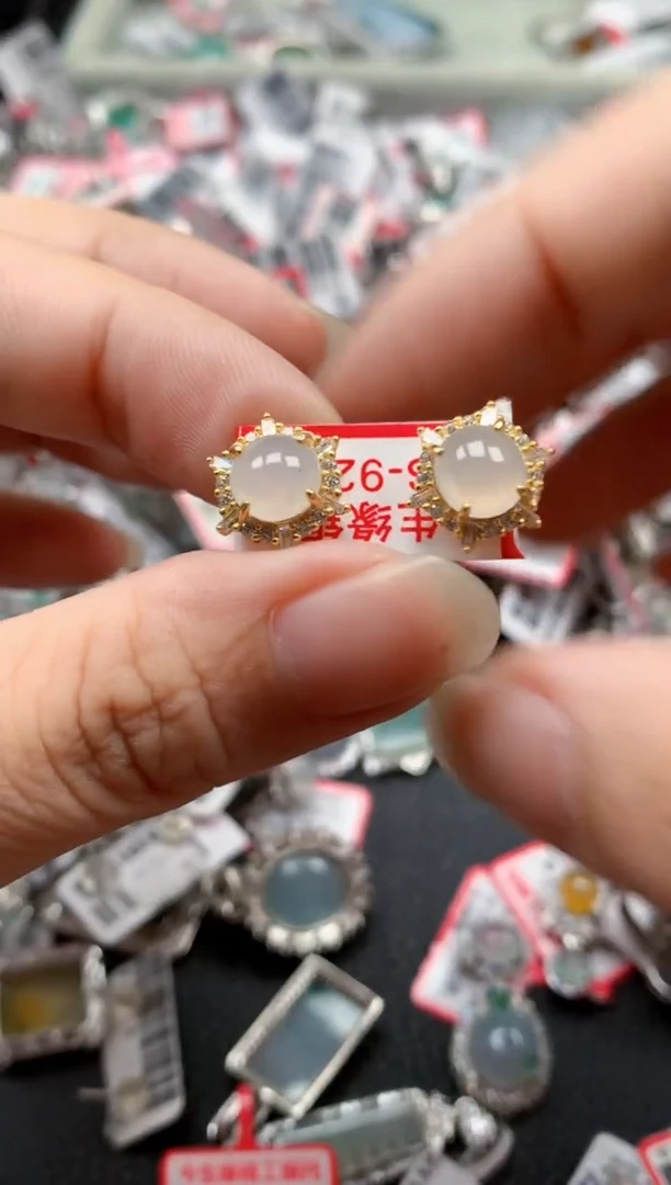银S925镶嵌戒指翡翠天然A货缅甸翡翠