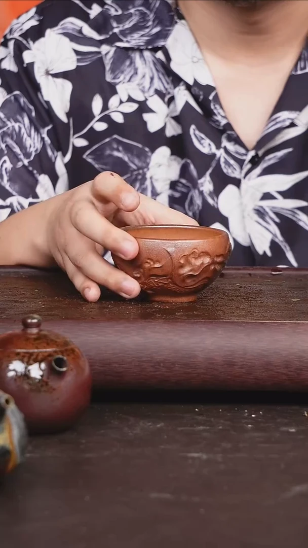 茶壶紫砂柴烧 微瑕杯