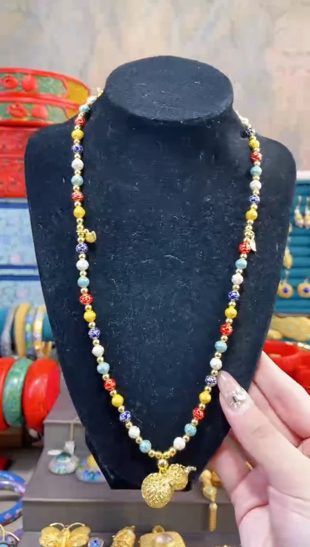 【闪购商品】非遗珐琅张精品项链多宝色