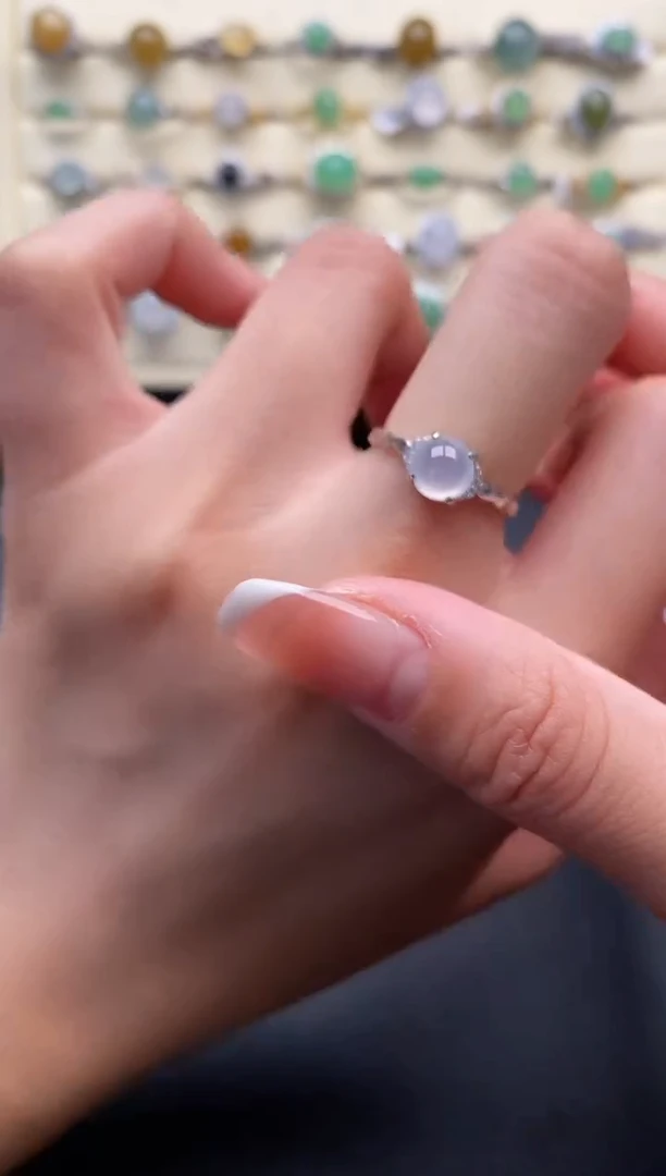 银S925镶嵌戒指翡翠1111111+4