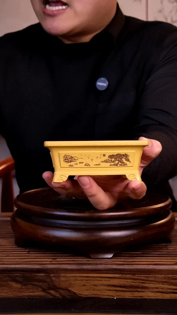 紫砂花盆紫砂花盆-内口10-7-3.5