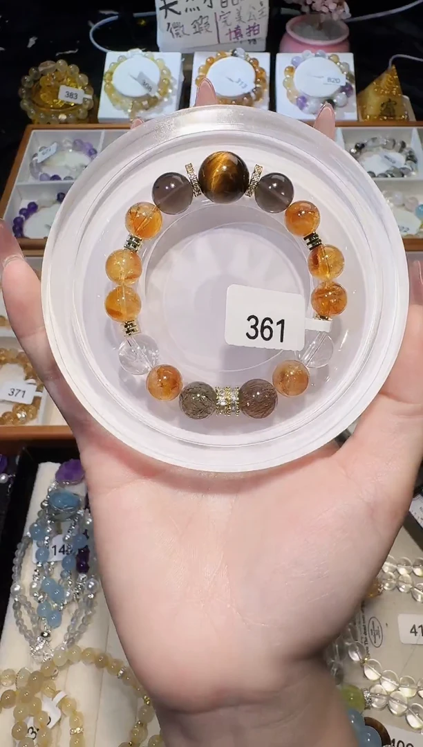 水晶手串未镶嵌天然水晶金霸手串