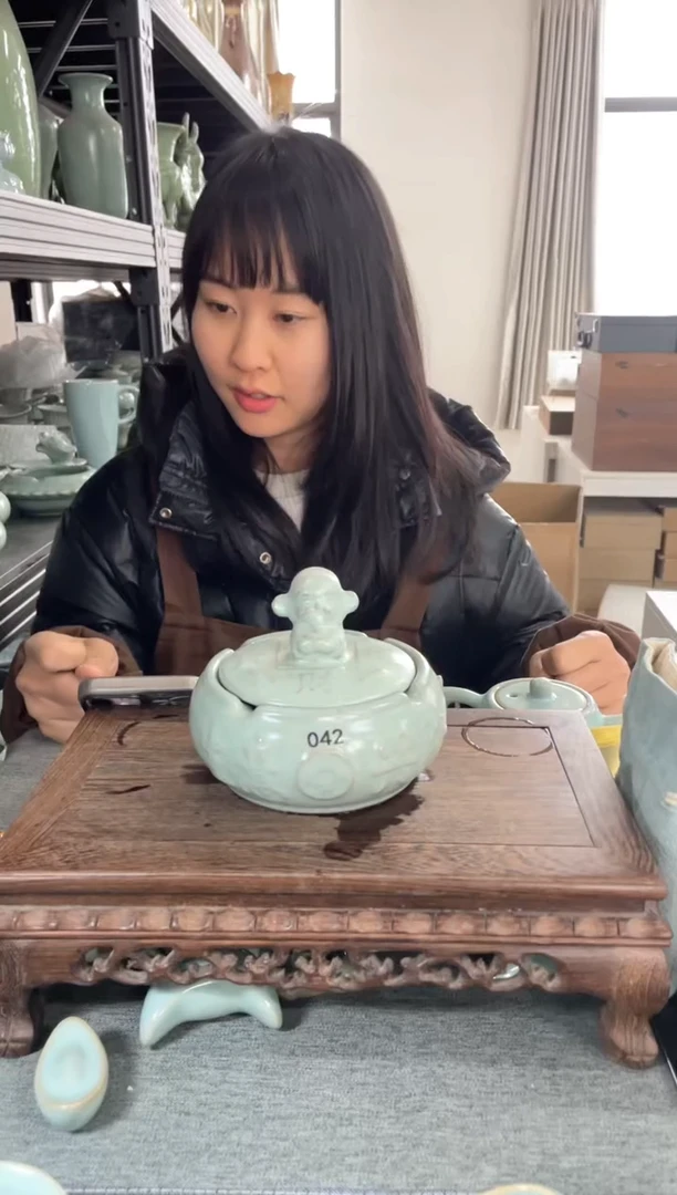 【闪购商品】瓷片042 天青釉 烟灰缸 微瑕 无礼盒