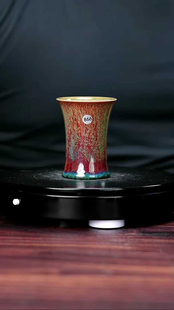 杯子866#李盼龙一级品原矿钧瓷束腰杯