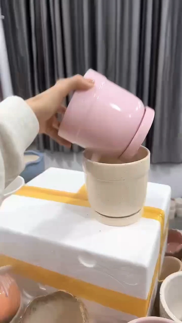 无孔瑕疵陶瓷花盆+E321