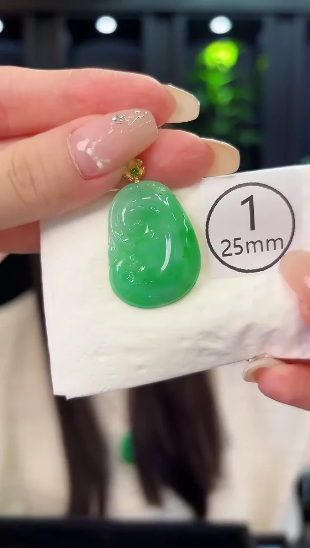 翡翠18K金镶嵌颈饰 缅料A货/支持复检/一件