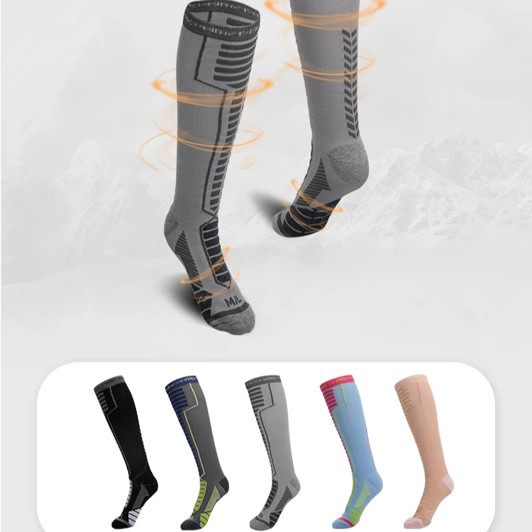 TERROR-男女专业滑雪袜保暖压缩袜长筒加绒加厚户外运动袜长袜