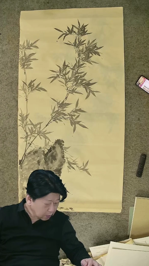 国画四尺整张  墨竹  69*138cm