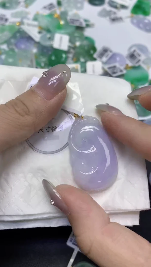 颈饰18K金镶嵌翡翠天然缅甸翡翠A货百元以上9元证书费自理