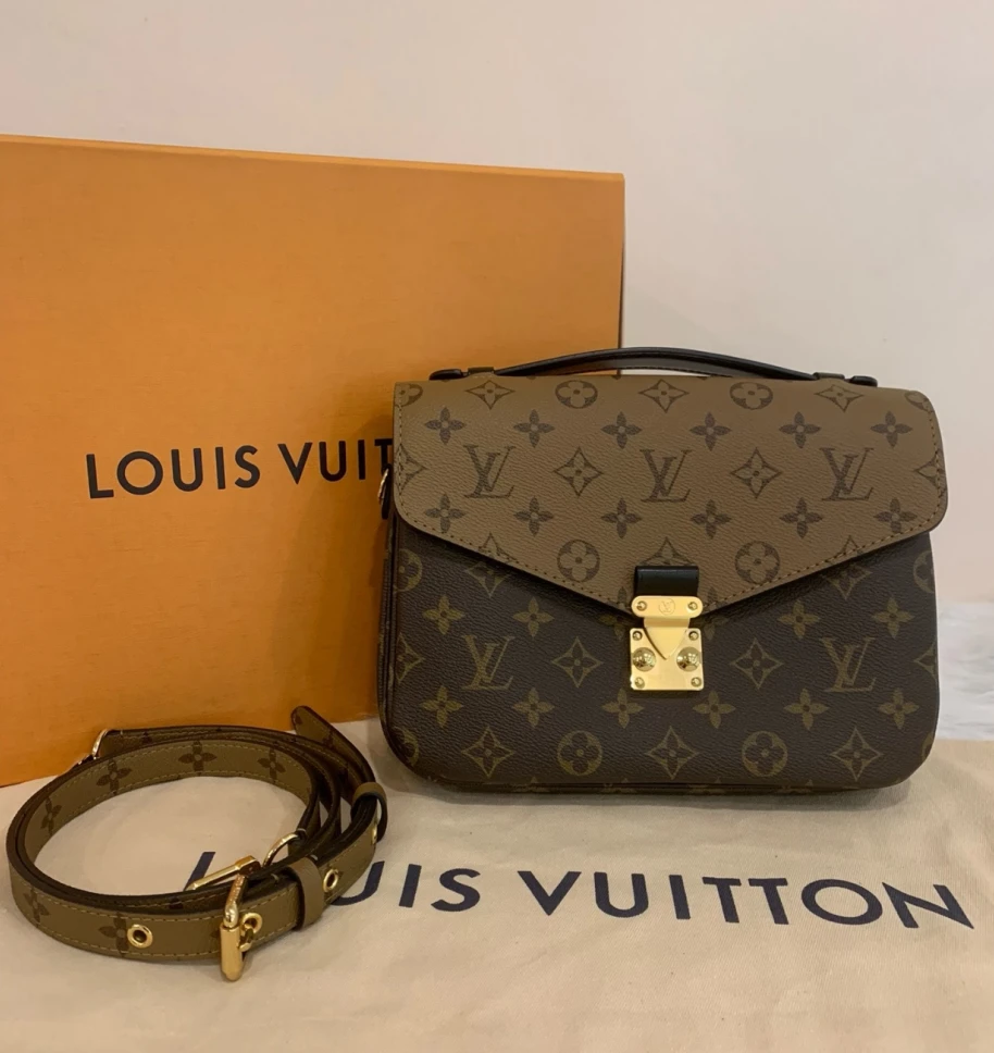 99新 LouisVuitton/路易威登 拼色邮差老花/经典单肩斜挎包