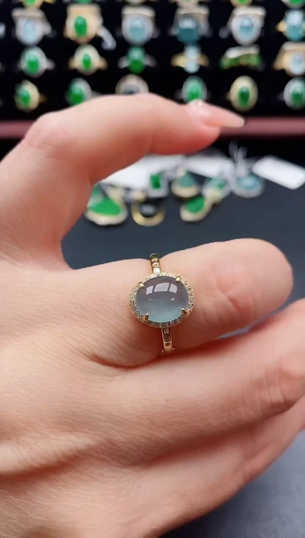 银S925镶嵌戒指翡翠1