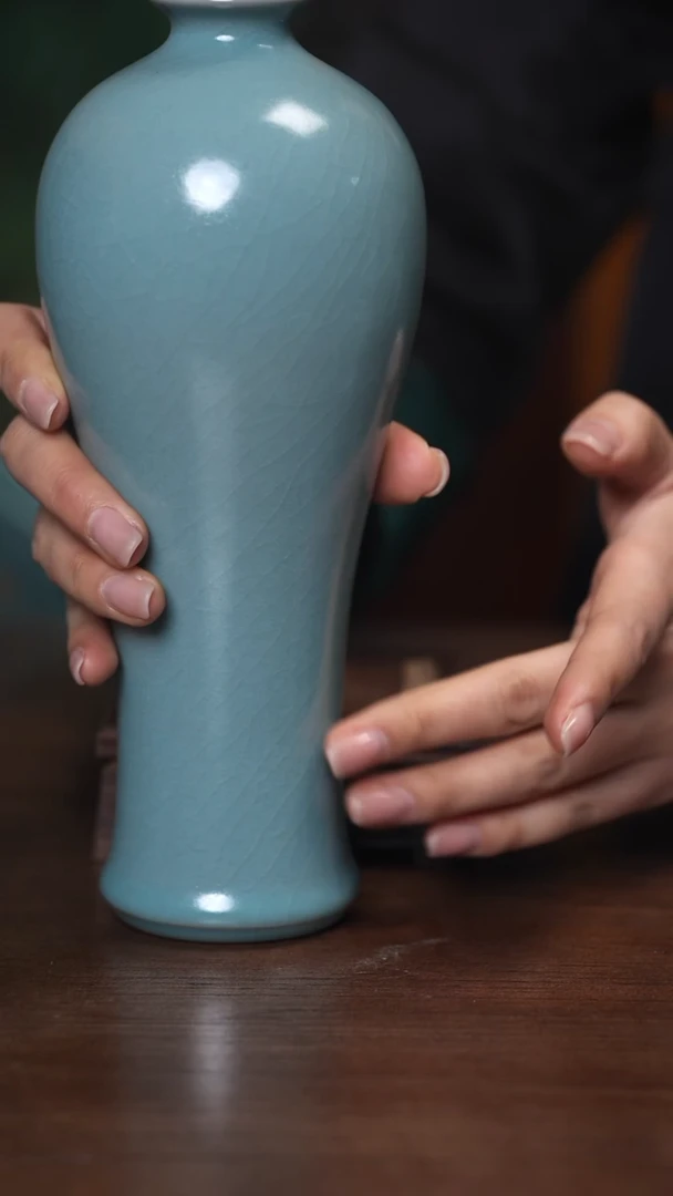 【闪购商品】清凉寺原产地仿古釉手工汝瓷梅瓶