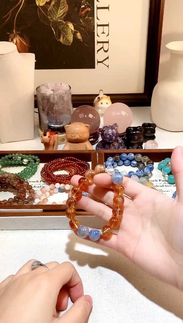 未镶嵌手链水晶黄塔晶diy手串 多样性发一