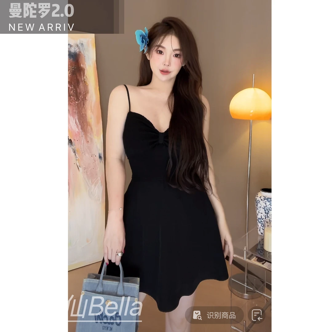 【胖小仙】<曼陀罗2.0> 短款 法式浪漫碎花微胖显瘦吊带连衣裙