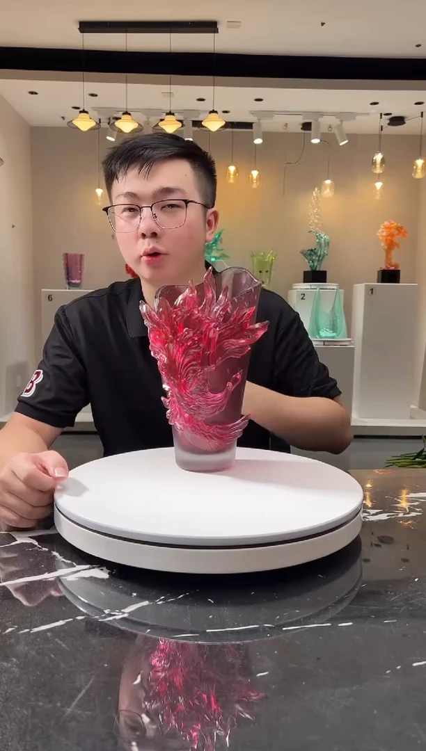 摆件巴比特美学 金红凤凰来仪花器