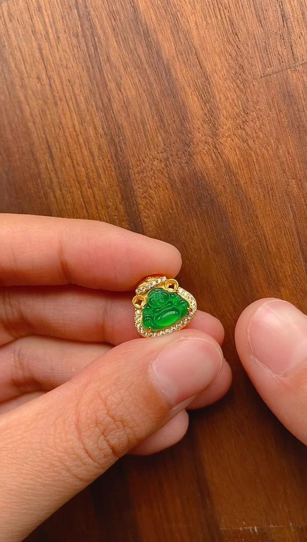 【闪购商品】翡翠吊坠(不含链)银S925镶嵌佛公