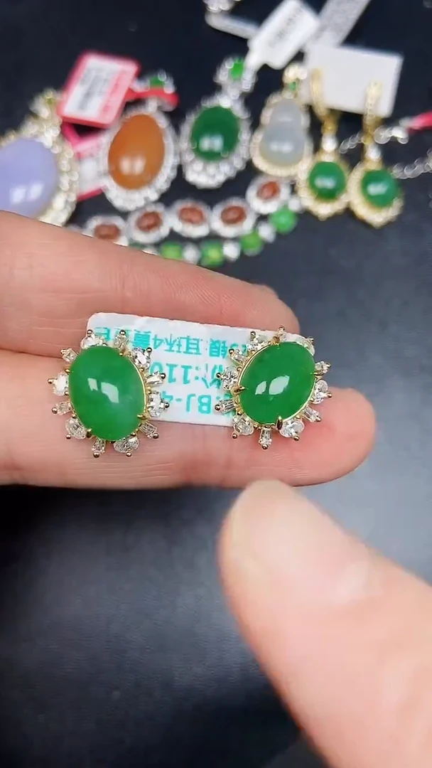 银S925镶嵌戒指翡翠3480