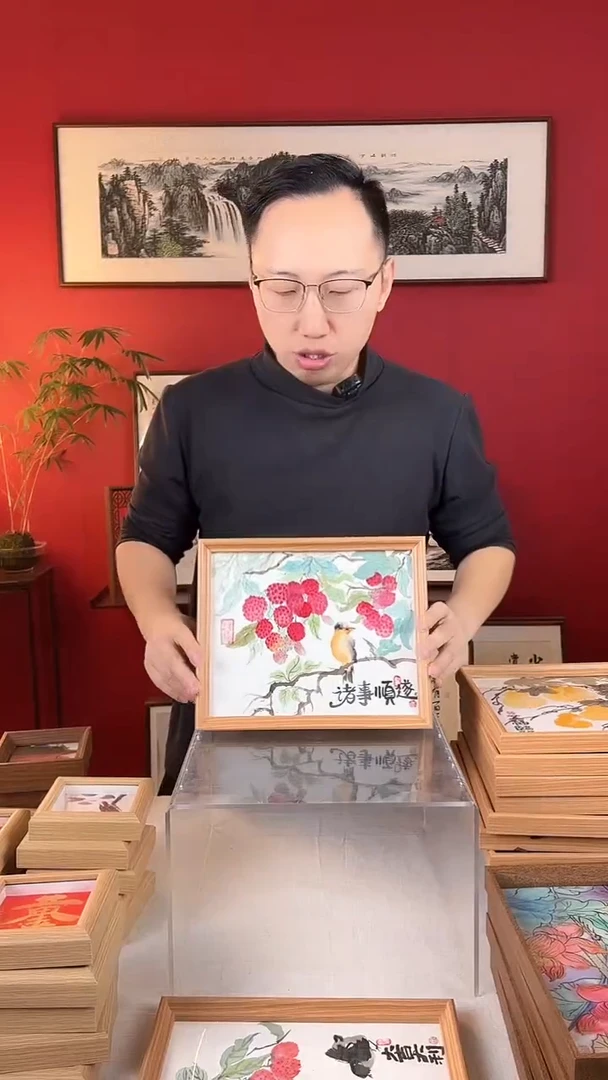 【闪购商品】国画诸事顺遂国画10寸摆台