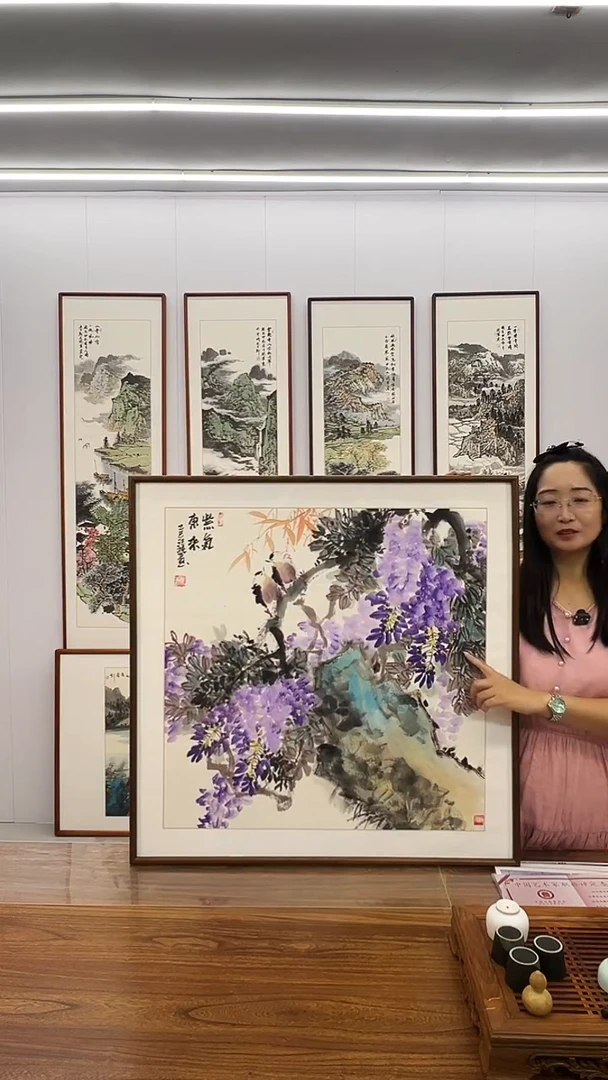 国画汪琼 80*80 紫气东来