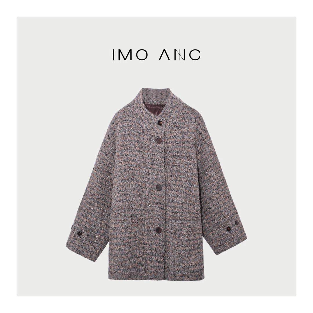 IM SO FANCY秘鲁羊驼花纱大衣SQ1665