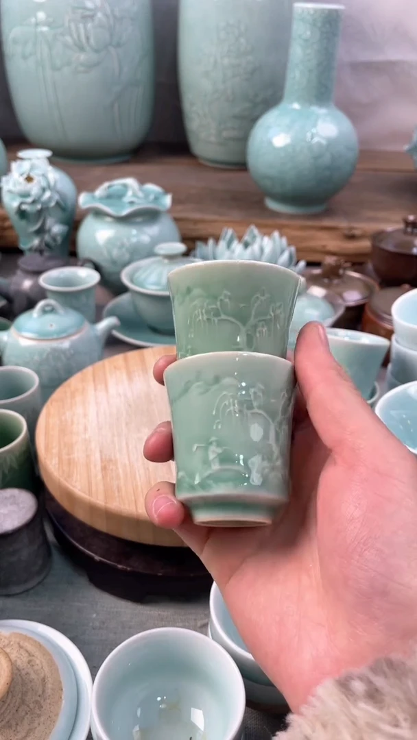 【闪购商品】2个 纯手工 特价 微瑕 慧仙青瓷