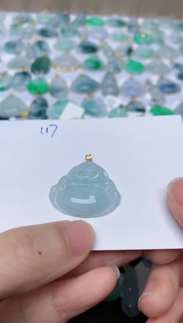 【闪购商品】翡翠颈饰18K金镶嵌天然翡翠A货    117