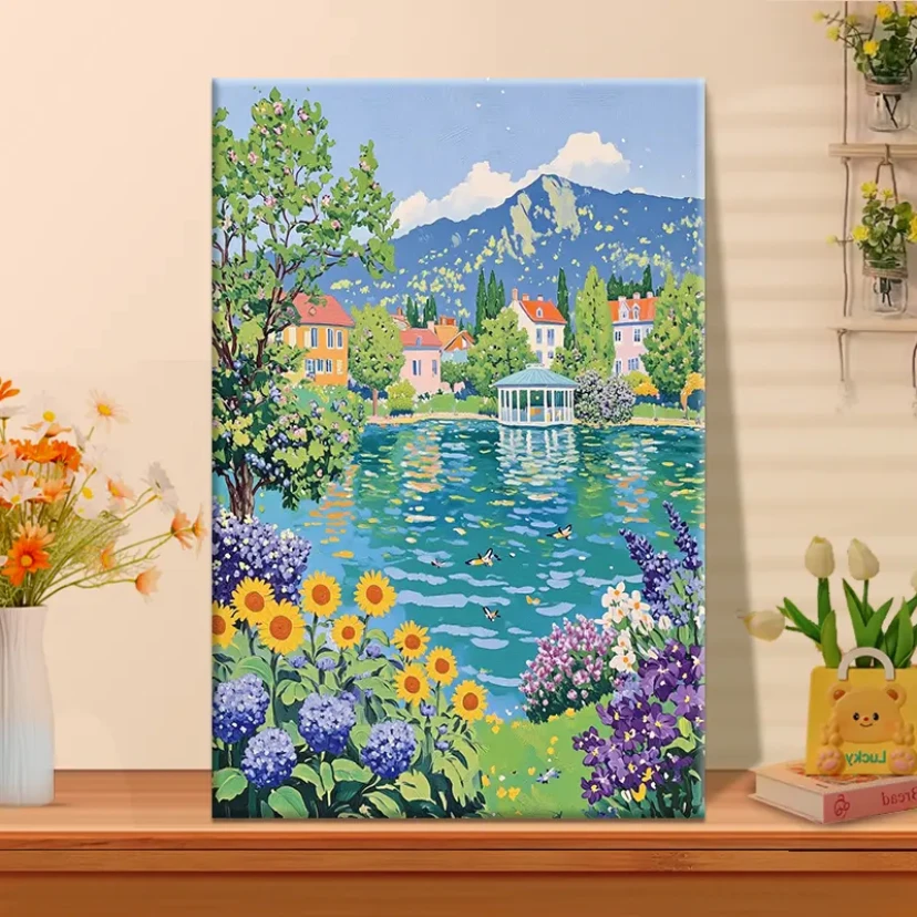【四季风景】diy数字油画2025新款丙烯画手工填充填色治愈系丙烯画