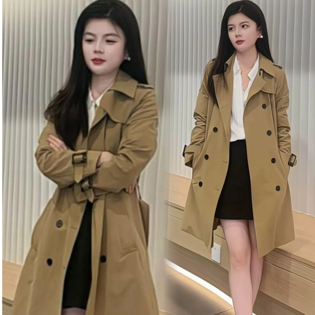 时尚英伦风衣女2025秋季新款独特漂亮显瘦中长款外套休闲百搭上衣
