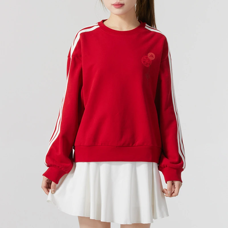 adidas阿迪达斯卫衣女装2025新年款圆领宽松运动休闲套头衫JZ1663