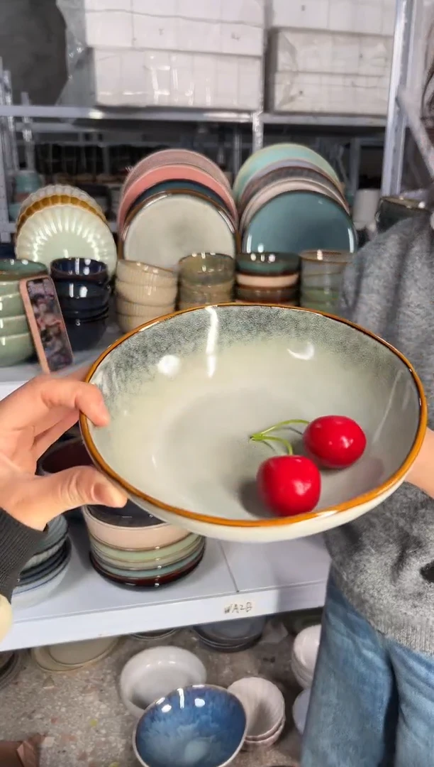 陶瓷外贸尾货瑕疵满20包邮X菜碗