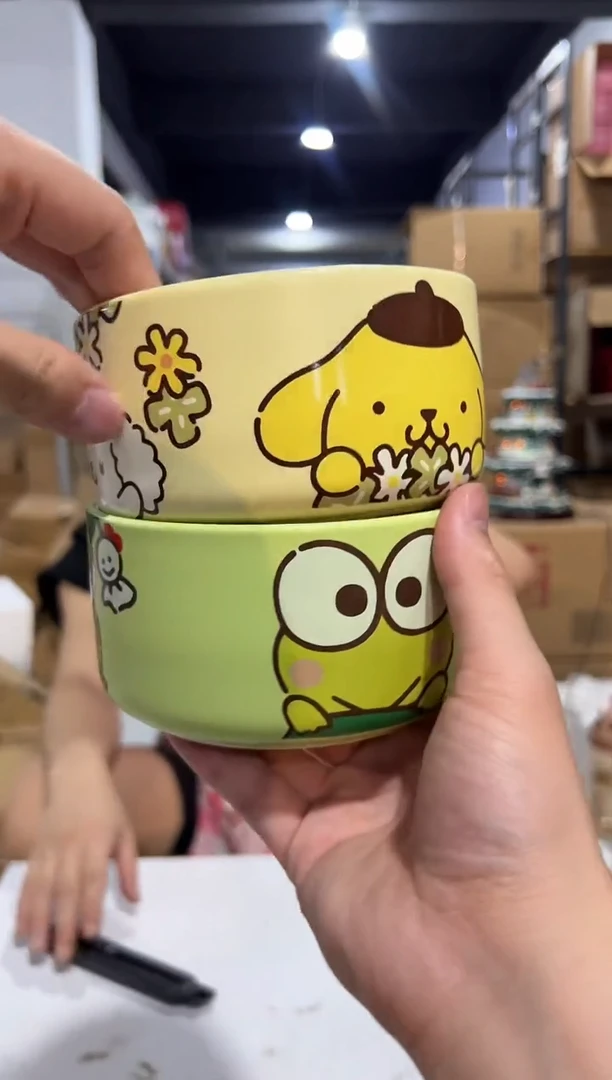 瓷片大眼蛙碗加布丁狗碗