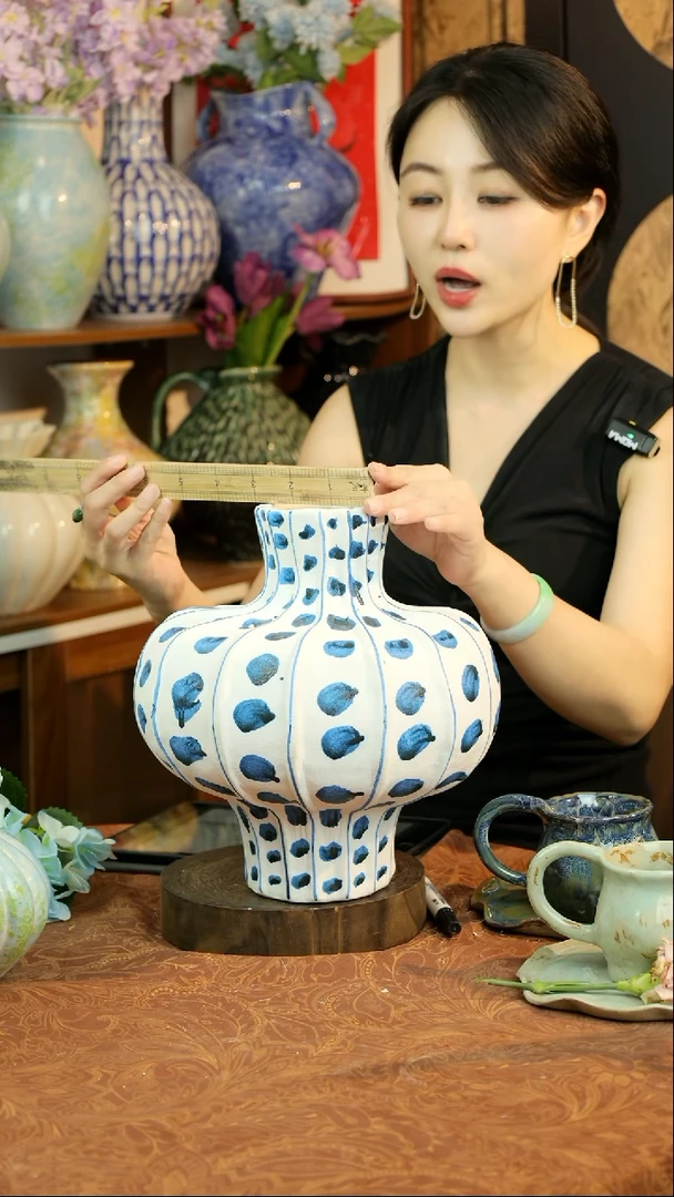 瓶设计师款青花斑点系列花器