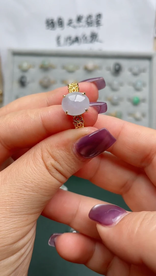 翡翠戒指银S925镶嵌.