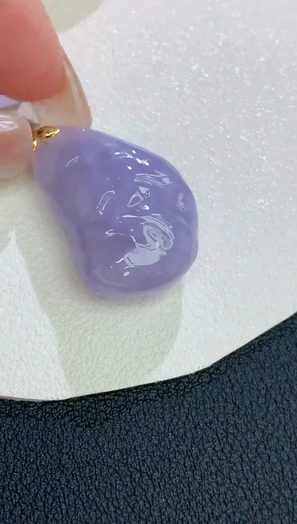 颈饰18K金镶嵌翡翠赠礼盒证书 麦麦