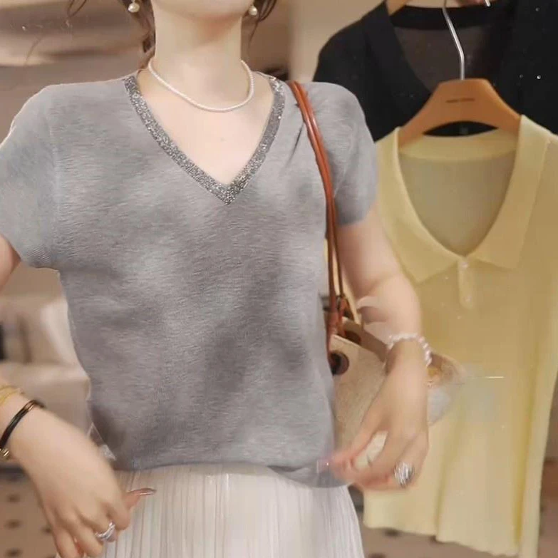 老钱风女式衣服短袖T恤衫2025夏季新款时尚洋气正肩显瘦上衣潮流