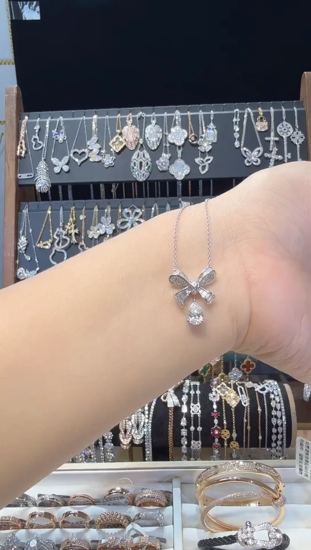 铂Pt950镶嵌实验室培育钻石项链