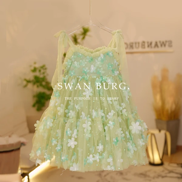 【现货】【Y.d0951】25夏季款女童超仙碎花公主裙女宝甜美吊带连衣裙