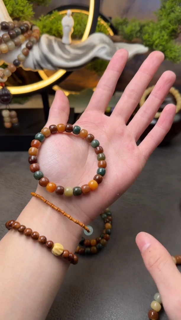 【闪购商品】菩提根/象牙果吊坠浓郁色多宝小桶珠8*9